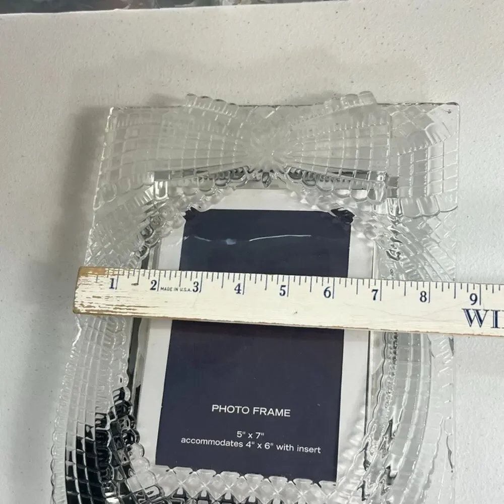 Mikasa Photo Frame Crystal Draped Bow Frame Home Décor 5x7